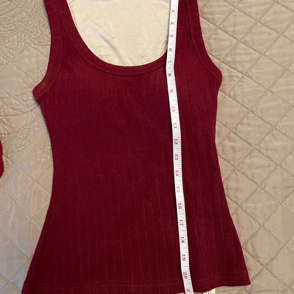 NWT - OGL Wide Rib Scoop Brami Tank - Deep Red - Picture 3 of 4